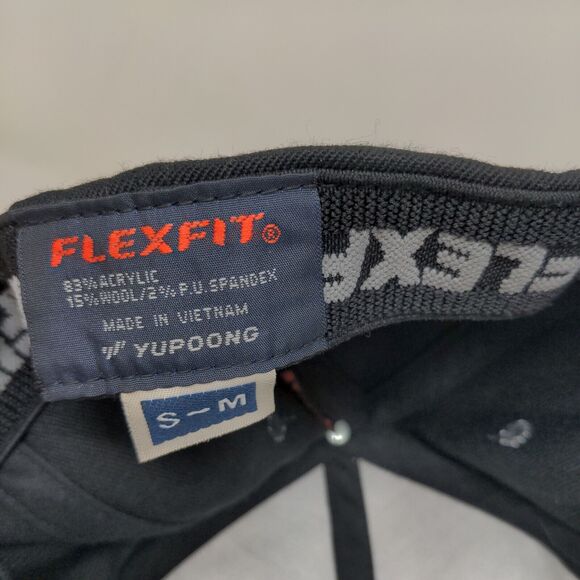 Flexfit Men's Reach Mobi Fitted Hat Black Size S-M Embroidered Logo - Picture 7 of 7